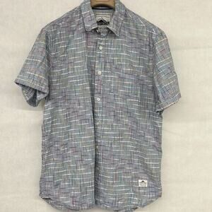 penfield Short Sleeve plaid Multi Color Blue Pocket Sz Medium M Classic Fit
